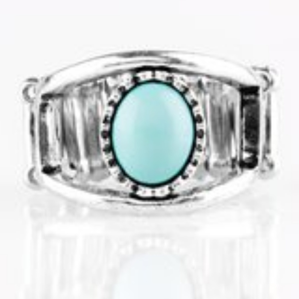 Summer Tour- Blue and Silver Stretch Ring